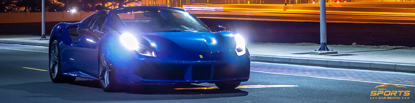 rent luxury Ferrari blue